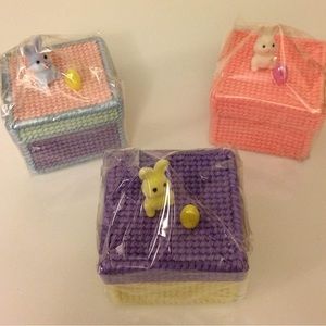 New Bunny Boxes Trinket Storage Rabbit Egg Pastel Easter Home Decor or Gift